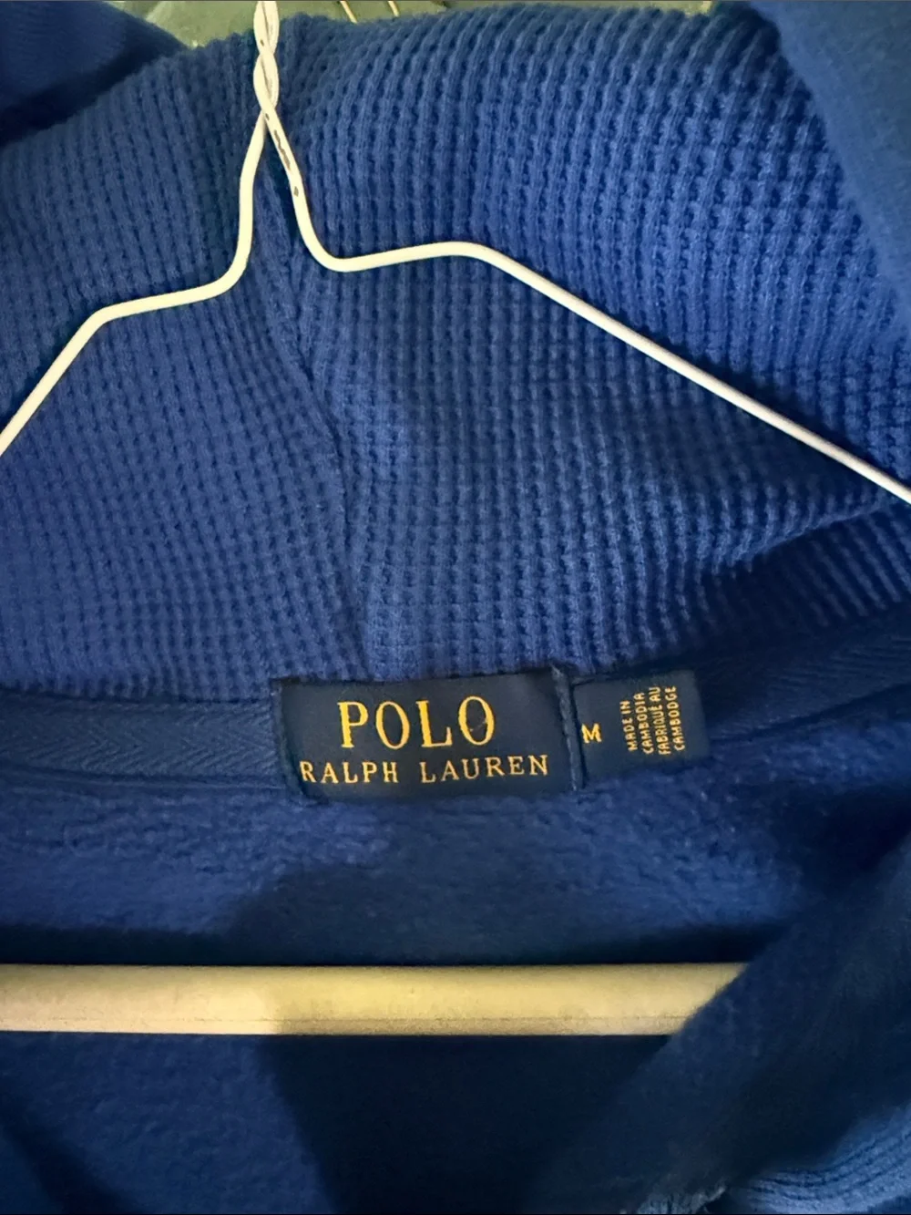 Ralph Lauren Polo Royal Blue Full Zip Hoodie with Contrast Drawstrings. Unisex